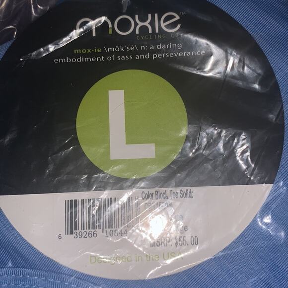 MOXIE Cycling Co. Blue Jersey Tee. Large - Picture 4 of 5